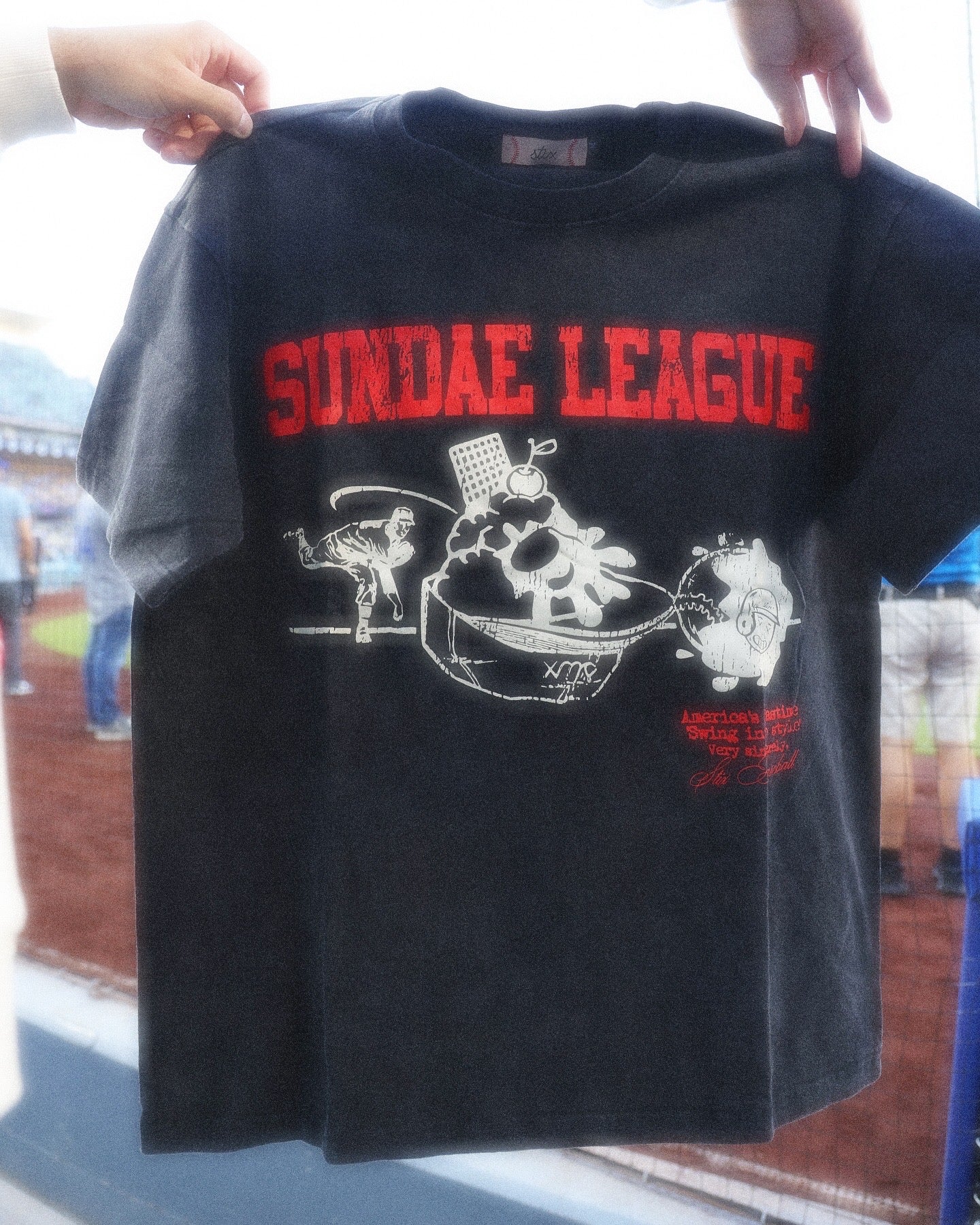 SUNDAE LEAGUE BLACK TEE
